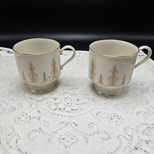 Vintage Syracuse China 2 Cups Marquesa Gold Pattern